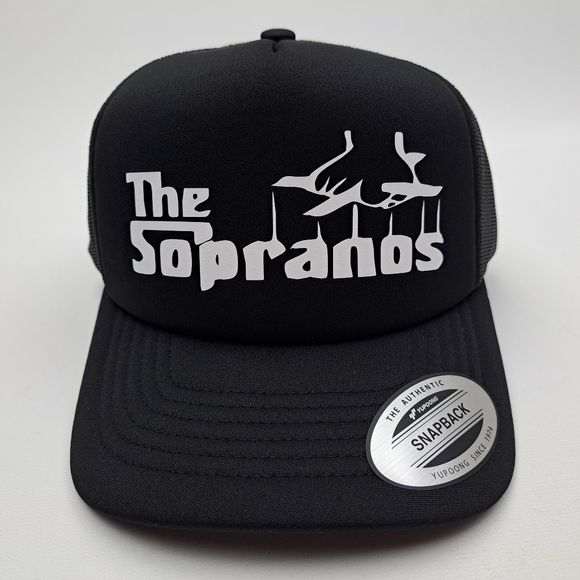 The Sopranos Foam Trucker Mesh Snapback Cap Hat Black HTV - Picture 2 of 4